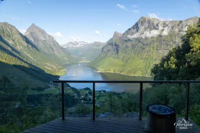 Magnificent view of the Norangsfjord from the shelter Magnificent view of the Norangsfjord from the shelter
