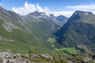 View of the narrow valley