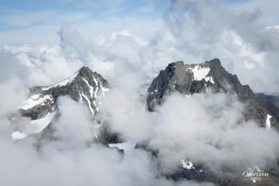 Smorskredtindane in the clouds