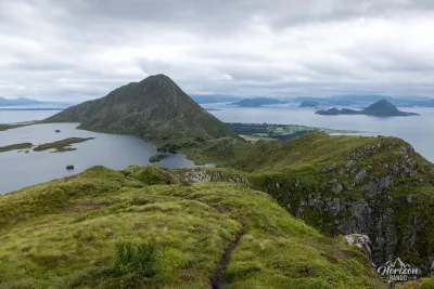 Lake Alnesvatnet, Storhornet, and Ålesund on the right Lake Alnesvatnet, Storhornet, and Ålesund on the right