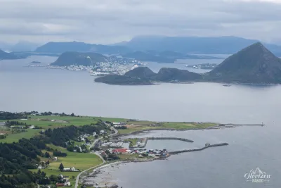 The town of Ålesund in the distance The town of Ålesund in the distance