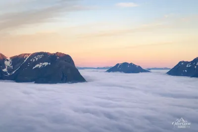 Magnificent sunset over the sea of clouds Magnificent sunset over the sea of clouds