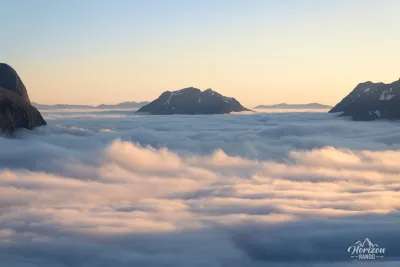 Magnificent sunset over the sea of clouds Magnificent sunset over the sea of clouds
