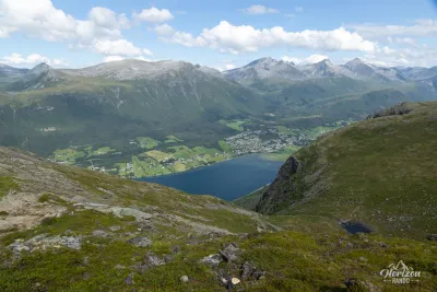 Romsdalsfjord and the village of Isfjorden Romsdalsfjord and the village of Isfjorden