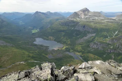 Innerdalen valley from the summit of Innerdalstarnet Innerdalen valley from the summit of Innerdalstarnet