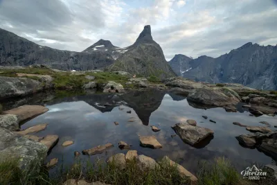 Romsdalshornet and the Troll Wall from Litlefjellet Romsdalshornet and the Troll Wall from Litlefjellet