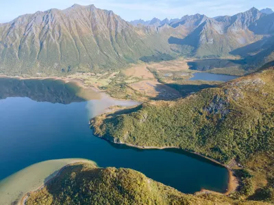 Fjordmannen summit (drone shot) Fjordmannen summit