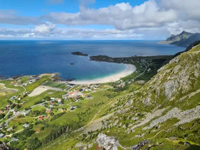 Ramberg beach and village Ramberg beach and village