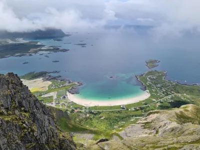 Ramberg beach from the summit Ramberg beach from the summit