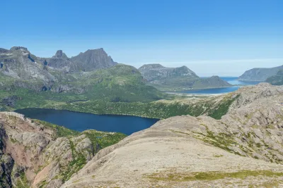 Storvatnet lake and Flaskstadpollen bay Storvatnet lake and Flaskstadpollen bay