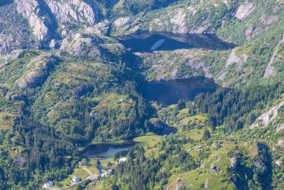 Lakes above Nusfjord Lakes above Nusfjord
