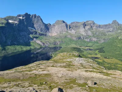 Lake Storvatnet and Stjerntinden Lake Storvatnet and Stjerntinden