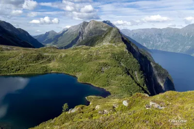 Lake Nykkejevatnet from the summit of Sætrenibba Lake Nykkejevatnet from the summit of Sætrenibba