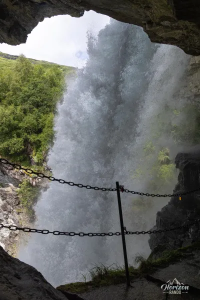 Walking behind the waterfall Walking behind the waterfall
