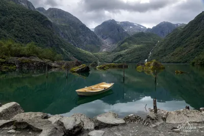 Bondhusvatnet Lake surrounded by imposing mountains Bondhusvatnet Lake surrounded by imposing mountains