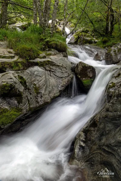 Waterfall feeding Bondhusvatnet Lake Waterfall feeding Bondhusvatnet Lake