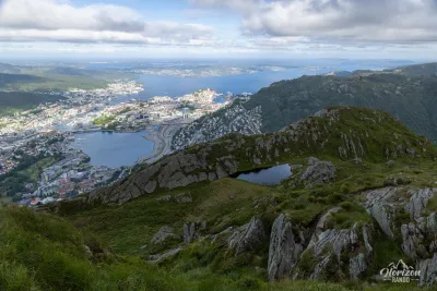 Contrast between the urbanization of Bergen on one side and the wilderness on the other Contrast between the urbanization of Bergen on one side and the wilderness on the other