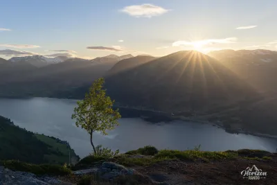 Lake Jølstravatnet at sunset Lake Jølstravatnet at sunset