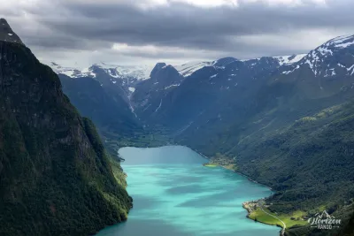 Turquoise-colored Oldevatnet Lake Turquoise-colored Oldevatnet Lake
