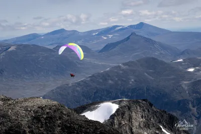 Paragliding over Jotunheimen National Park Paragliding over Jotunheimen National Park