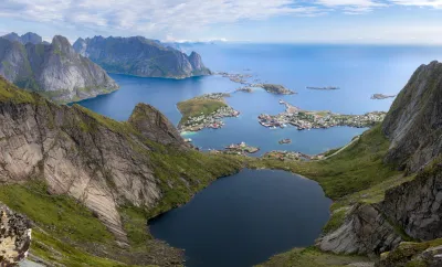 Lake and village of Reine Lake and village of Reine