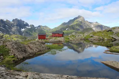 Munkebu lake and huts Munkebu lake and huts