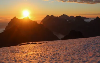 Midnight sun at the summit Midnight sun at the summit