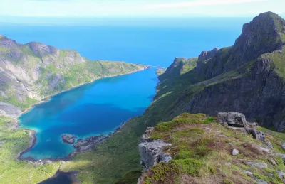 Djupfjorden fjord from Merraflestinden Djupfjorden fjord from Merraflestinden