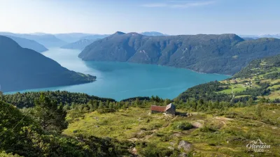 Old alpine farm Svarthiller and Lustrafjord Old alpine farm Svarthiller and Lustrafjord