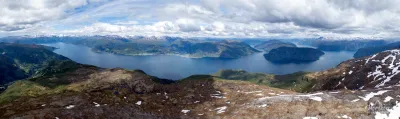 Panorama of the Sognefjord (drone shot) Panorama of the Sognefjord (drone shot)