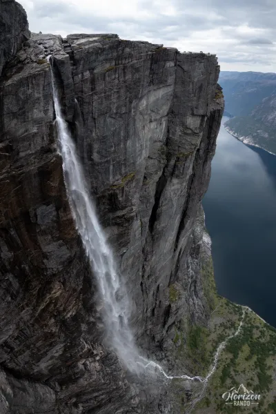 Spectacular waterfall (drone shot) Spectacular waterfall (drone shot)