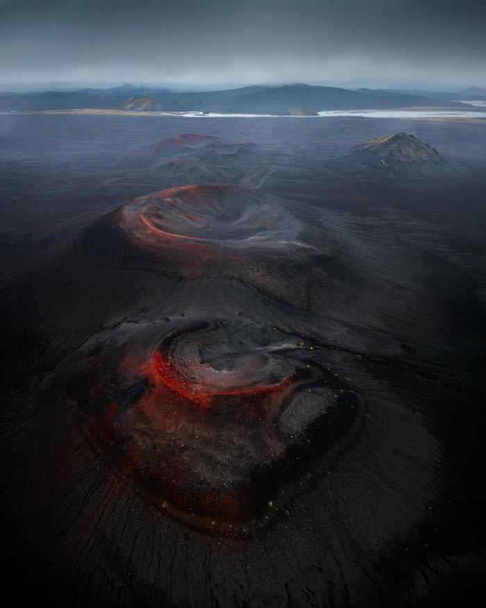 Drone: Fjallabak red craters