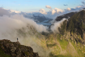 Moment of contemplation of Kvalvika beach Moment of contemplation of Kvalvika beach