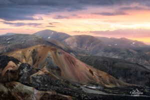 Sunset at the summit of Bláhnúkur Sunset at the summit of Bláhnúkur