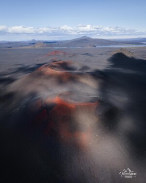 Fjallabak red craters in fine weather (drone shot) Fjallabak red craters in fine weather (drone shot)