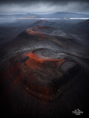 Fjallabak red craters (drone shot) Fjallabak red craters drone shot