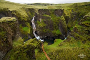 Fjadrárgljúfur Canyon and Mögárfoss waterfall Fjadrárgljúfur Canyon and Mögárfoss waterfall