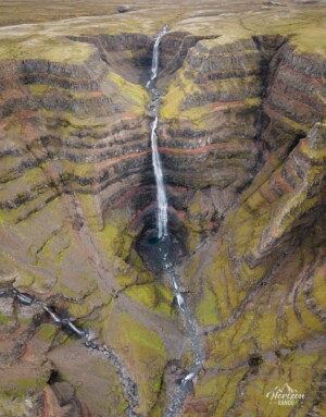 Strútsfoss (drone view) Strútsfoss drone view
