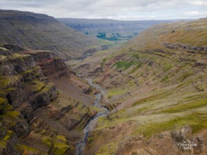 Strútsfoss (drone view) Strútsfoss drone view