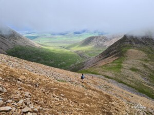 Steep, technical descent from Beinn Dearg Mhor Steep, technical descent from Beinn Dearg Mhor