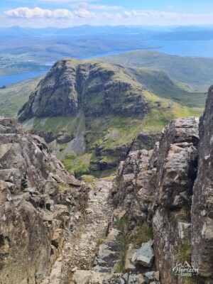 Steep path approaching the summit Steep path approaching the summit