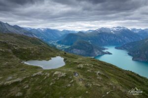 Lake Vardevatnet and Norddalsfjord (drone view) Lake Vardevatnet and Norddalsfjord (drone view)