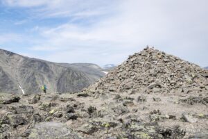 Huge pile of stones at the top of Veslfjellet Huge pile of stones at the top of Veslfjellet