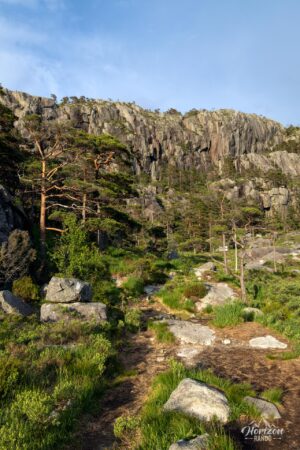 Hatten on the plateau at the top of the cliff Hatten on the plateau at the top of the cliff