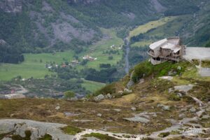 Øygardstølen, a panoramic restaurant located at the trailhead Øygardstølen, a panoramic restaurant located at the trailhead