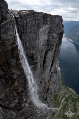 Spectacular waterfall (drone shot) Spectacular waterfall (drone shot)