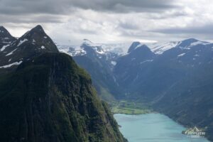 Oldedalen valley and Melkevollsbreen Oldedalen valley and Melkevollsbreen